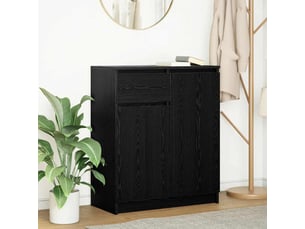 Buffet - bahut - meuble de rangement avec tiroir chêne noir 71x35x84 cm bois d'ingénierie