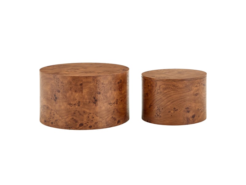  Lot de 2 tables basses rondes gigognes avec rangement mdf marron W3658P464737 - Conforama A