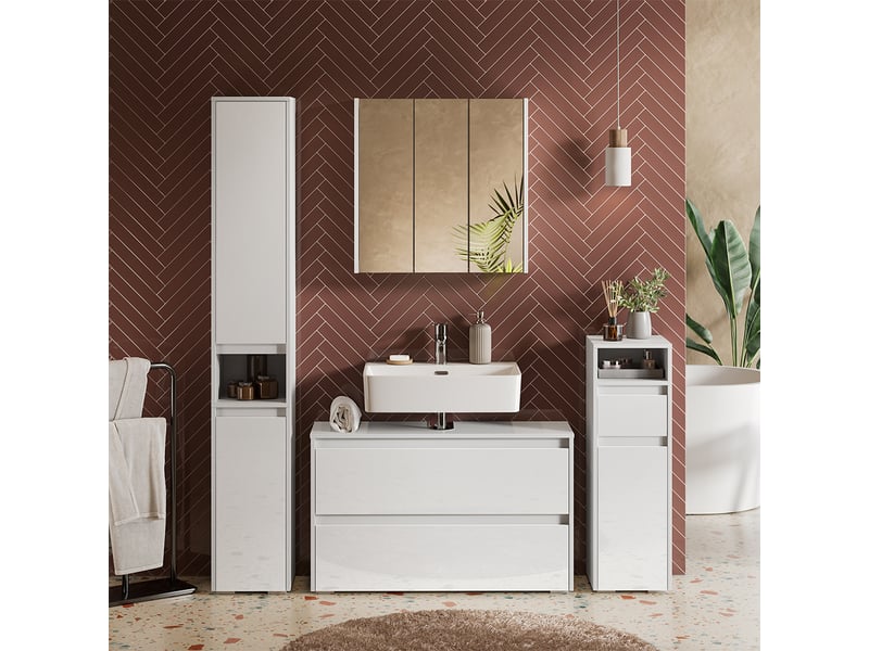  Vicco meubles bain, blanc haute brillanceblanc, 4 pièces  - Conforama C
