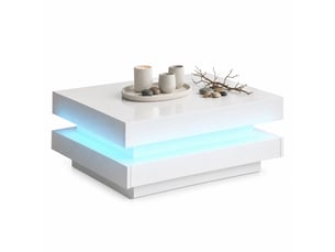 Table basse carré(e) coloris blanc LPOSPI - 70 cmx70 cm
