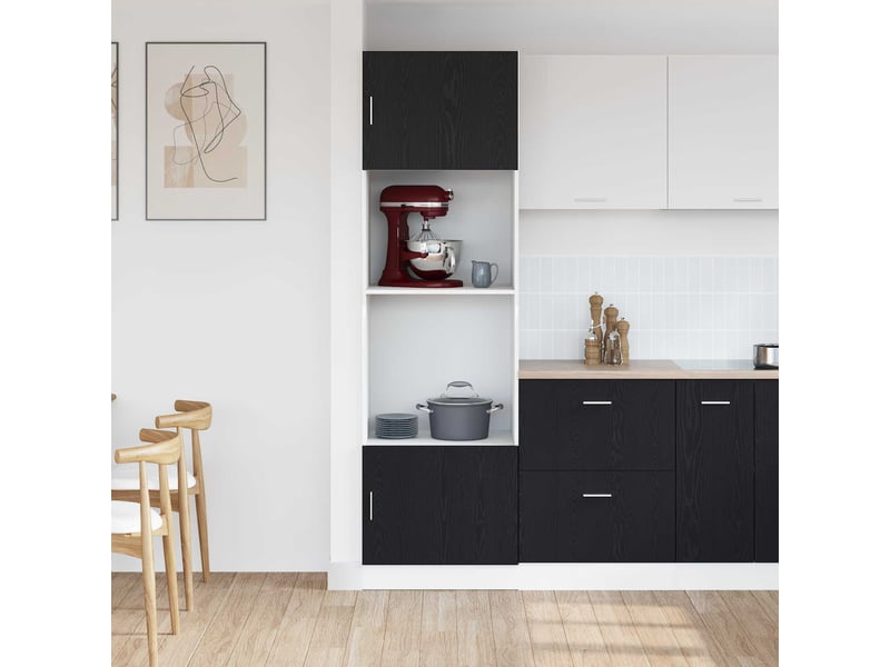  Meuble de rangement cuisine, armoire suspendue chêne noir 60x57x207cm bois d'ingénierie  - Conforama D