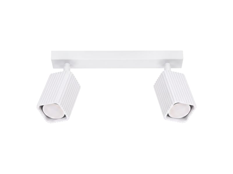  Plafonnier rayo 2 blanc aluminium moderne 16.5x30x6cm SL.3136 - Conforama A