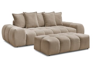 Canapé droit fixe BOBOCHIC EVEREST 3 places Tissu taupe