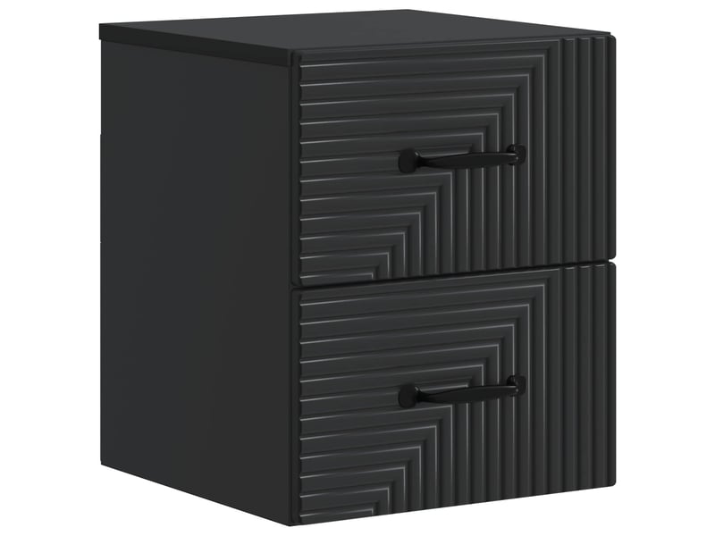  Table de chevet - cabinet de chevet - table de nuit mural 2 pc noir 34,5 x 33 x 40 cm  - Conforama D