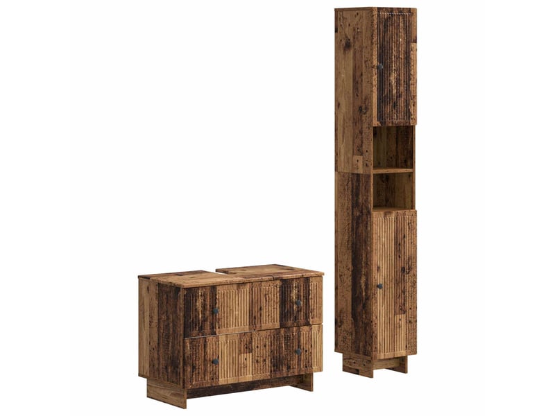  Ensemble de 2 meubles de salle de bain ede bois ancien cf63131  - Conforama A