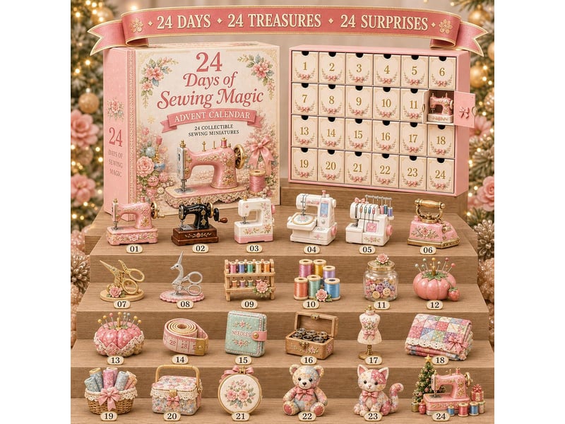  Calendrier de l’avent couture 2026, 24 jours de surprises, décoration en acrylique 2d machine à coudre  - Conforama D
