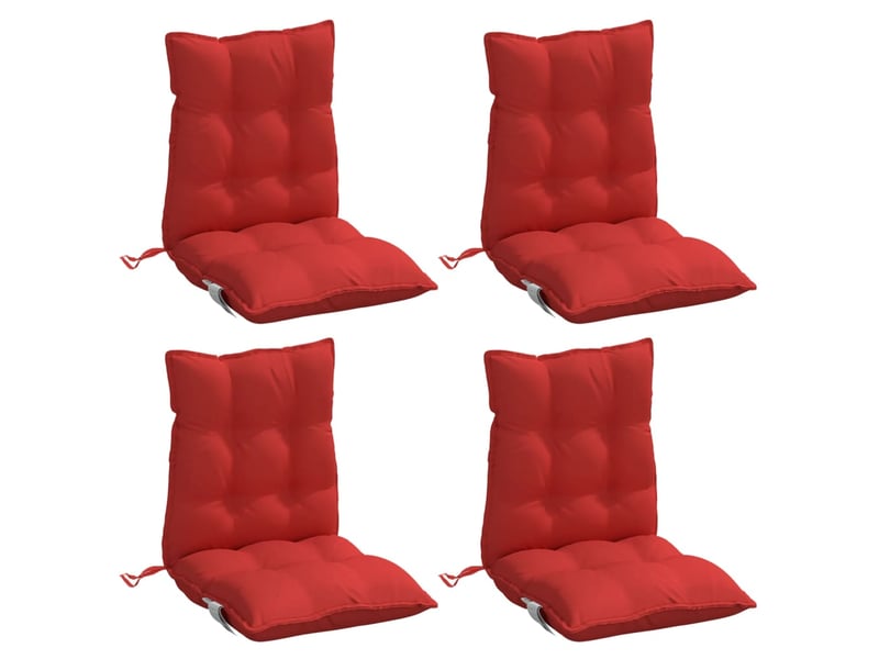  Lot de 4 coussins d'extérieur, coussins de chaise rouge 100 x 50 x 7 cm cf56419  - Conforama C