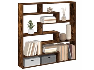 Étagère cube murale 7 compartiments chêne fumé bois ingénierie cf41353
