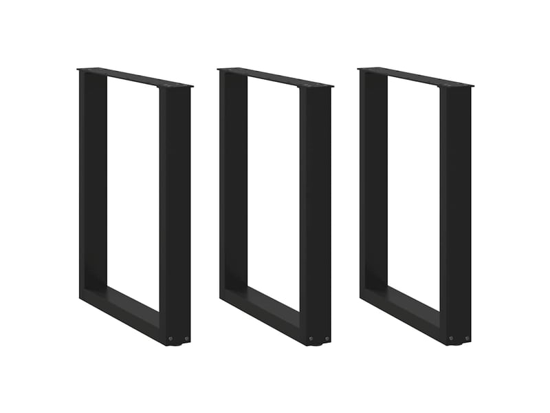 Lot de 3 pieds de table à manger en u 70 x 72-73 cm avec niveleurs réglables design moderne en acier noir 02_0057440 - Conforama A