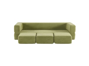 Canapé droit compressé convertible <strong>BIQZUYA</strong> <strong></strong> 2 places Tissu Vert