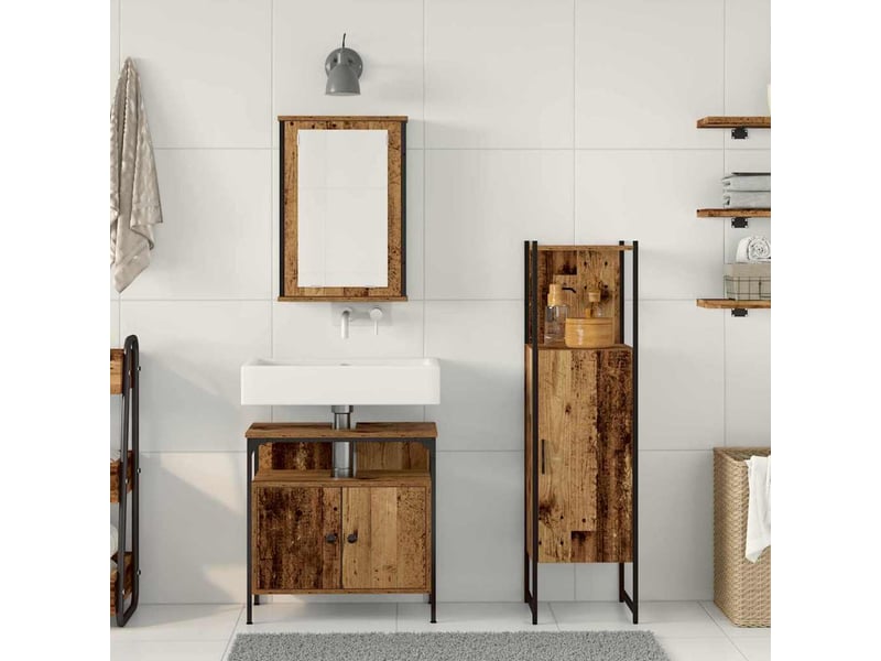 Ensemble de mobilier de salle de bain 3 pc marron cf64394 - Conforama D