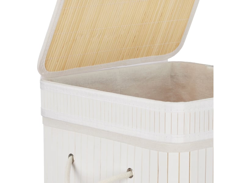  Corbeille à linge pliable design naturel salle de bain 70 x 70 x 70 cm en bambou beige 13_0006484  - Conforama D