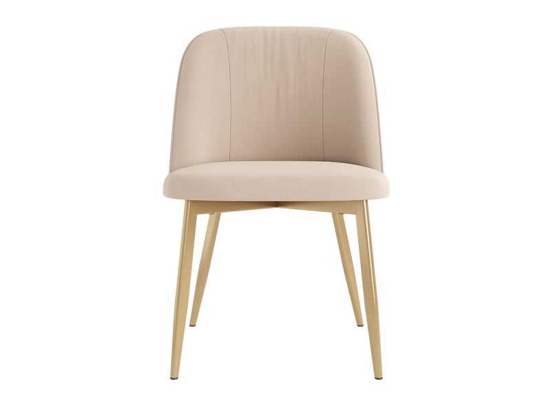  Chaise salle a manger lot de 6 confortable velours beige pieds metal dores modernes homvra  - Conforama A