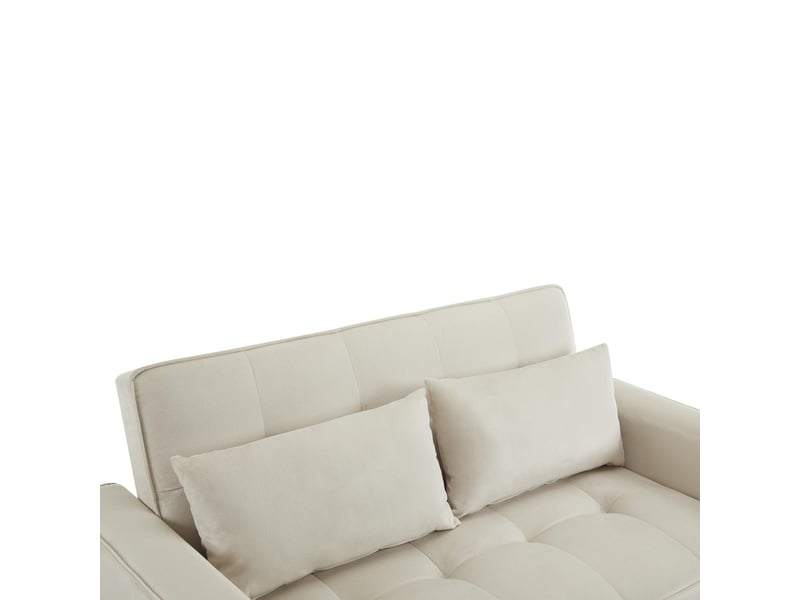  Canapé convertible 2 places en velours beige 137 x 76,5 x 83 cm N653P464748A - Conforama E