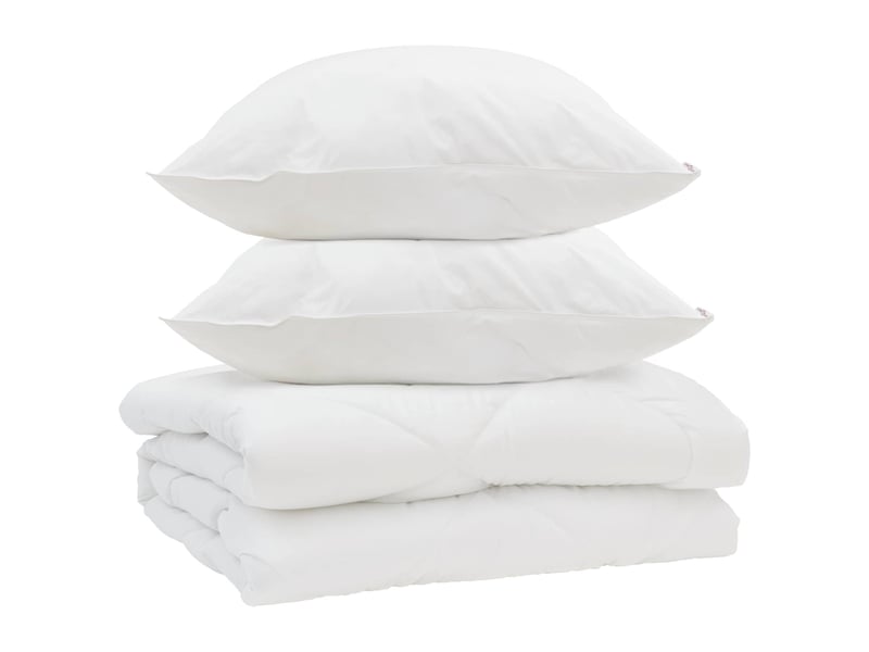 Couette avec oreiller 3 pcs - duvet blanc microfibre - Conforama A