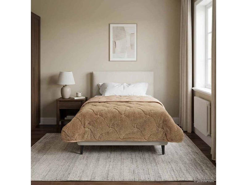 Duvet d'hiver - couette 135 x 220 cm hiver - couette taupe respirant - Conforama B