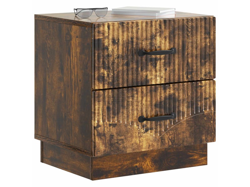  Table de chevet - cabinet de chevet - table de nuit avec tiroir chêne fumé 43 x 34,5 x 44,5 cm  - Conforama B