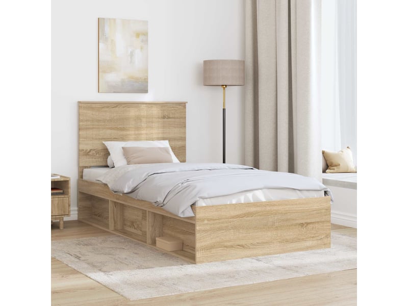  Lit simple- lit adulte -  cadre de lit sonoma 100 x 200 cm bois de pin massif  - Conforama B