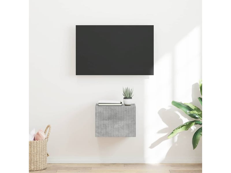  Meuble tv - banc tv - meuble de rangement mural 39 x 31 x 29,5 cm béton bois d'ingénierie  - Conforama B