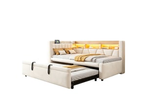Lit gigogne 90x200 cm coloris beige