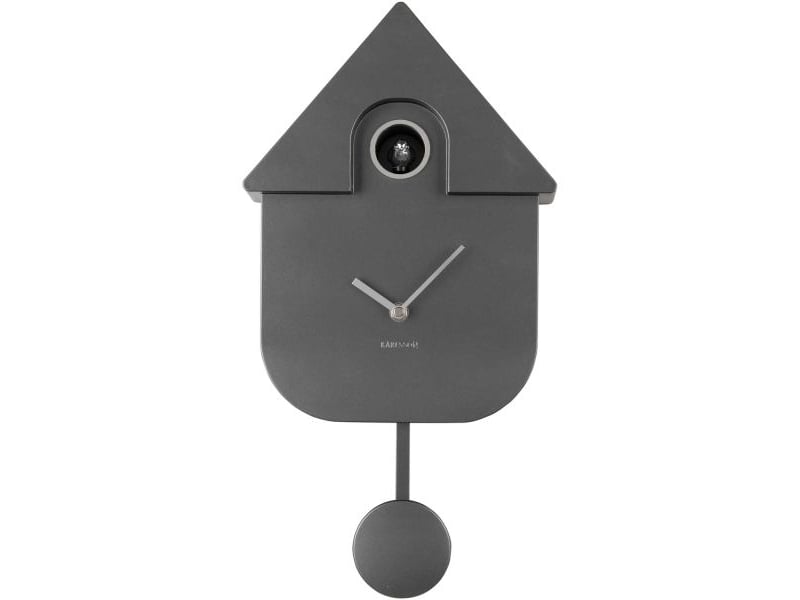  Horloge murale moderne cuckoo gris foncé métallique  - Conforama D