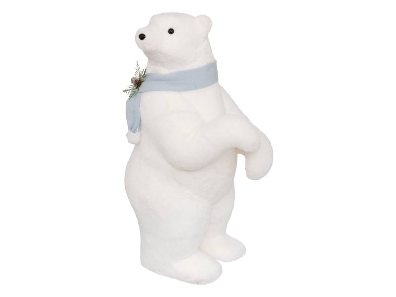  Statue ours avec écharpe polaire 100cm blanc  - Conforama A