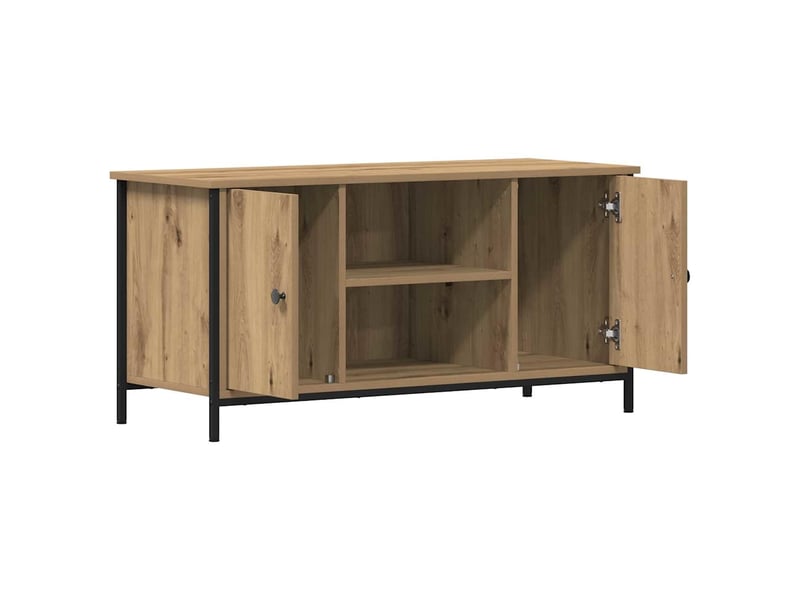  Meuble tv - banc tv - meuble de rangement 100 x 40 x 50 cm chêne artisanal bois d'ingénierie  - Conforama E