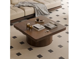 Table basse carré(e) coloris bois foncé ELVMI - 78 cmx78 cm