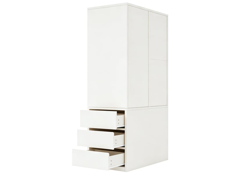 Armoire de rangement avec penderie et tiroirs 70x50x170 cm blanche - Conforama R