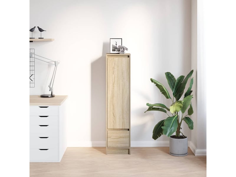  Buffet haut - bahut - meuble de rangement chêne sonoma 29,5x34x119,5 cm bois d'ingénierie  - Conforama C