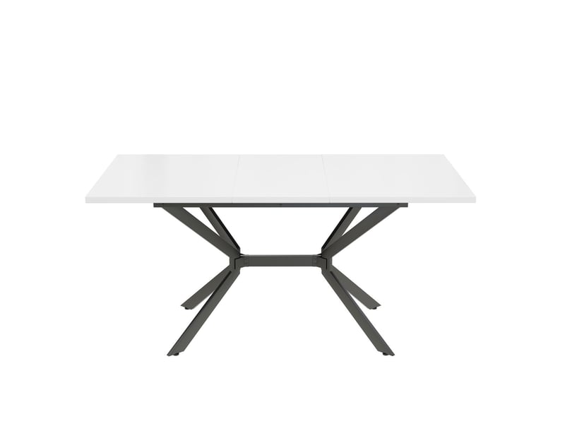  Table à manger extensible 120160x80, design blanc moderne, structure mdf, pour 4-6 personnes  - Conforama A