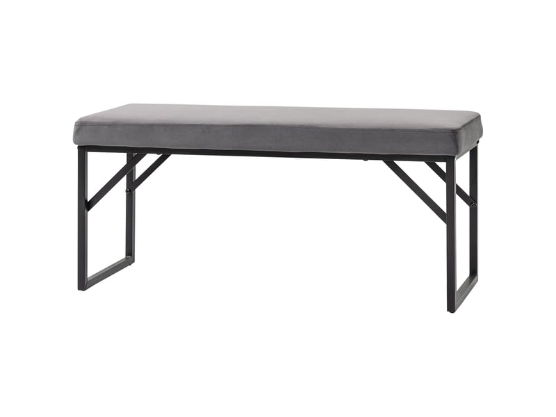  Banc avec coussin rembourré, banc à chaussures, banc d'entrée, coussin inclus, gris foncé et noir  - Conforama B