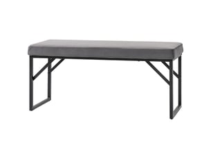 Banc avec coussin rembourré, banc à chaussures, banc d'entrée, coussin inclus, gris foncé et noir