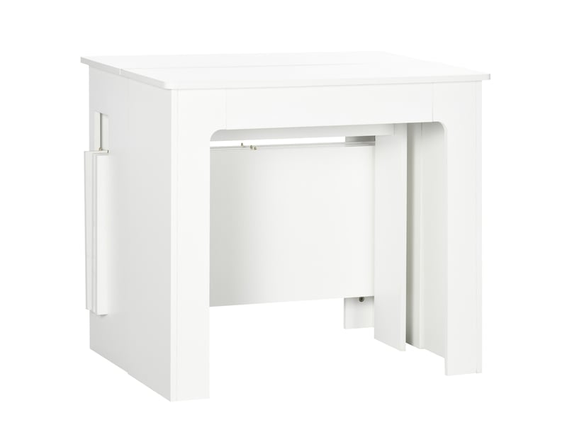  Table à manger extensible pour 4 à 6 personnes, table d'appoint multifonctionnelle pour bureau ou cuisine, 180 x 85 x 75 cm, blanche  - Conforama B