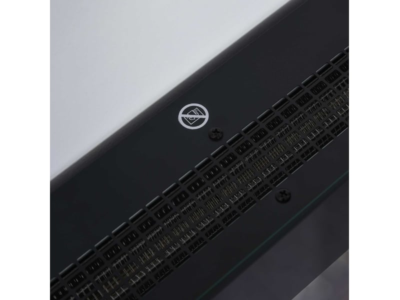  Cheminée électrique murale 72,5 x 11,5 x 40 cm noire en métal, led 7 couleurs avec télécommande  - Conforama E