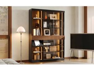 Vitrine coloris marron 6 étagère(s) <strong>SEYAKANY</strong> <strong></strong> - 120 cmx180 cm