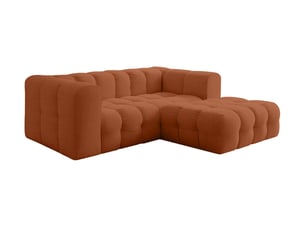 Canapé d'angle droit fixe LOUNGITUDE MILOE 3 places Tissu Terracotta