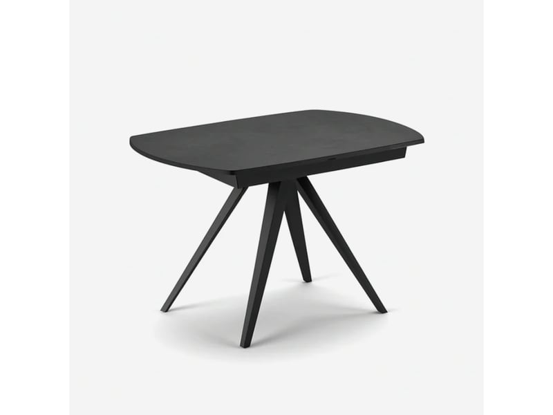  Table extensible en céramique et métal glide - gris  - Conforama A