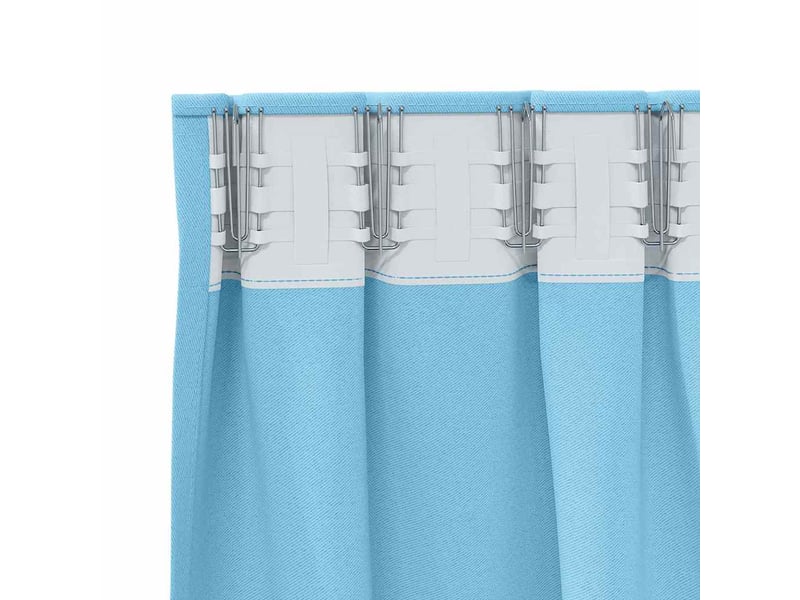  Lot de 2 rideaux occultants, rideaux black-out avec anneaux bleu clair 245 x 140 cm cf44593  - Conforama E