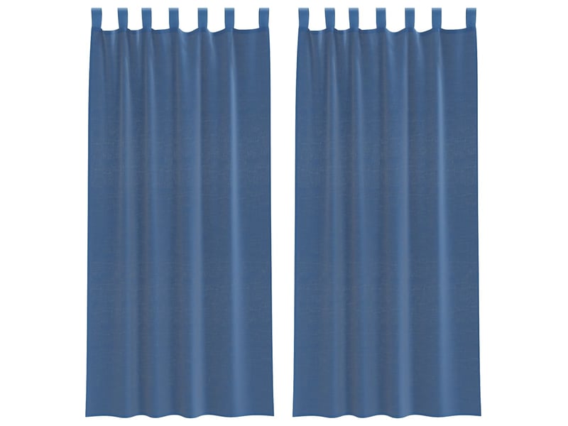  Lot de 2 rideaux en voile, voilages avec passe-tringles bleu royal cf44461  - Conforama A