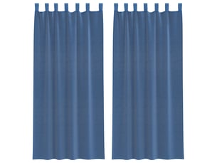 Lot de 2 rideaux en voile, voilages avec passe-tringles bleu royal cf44461