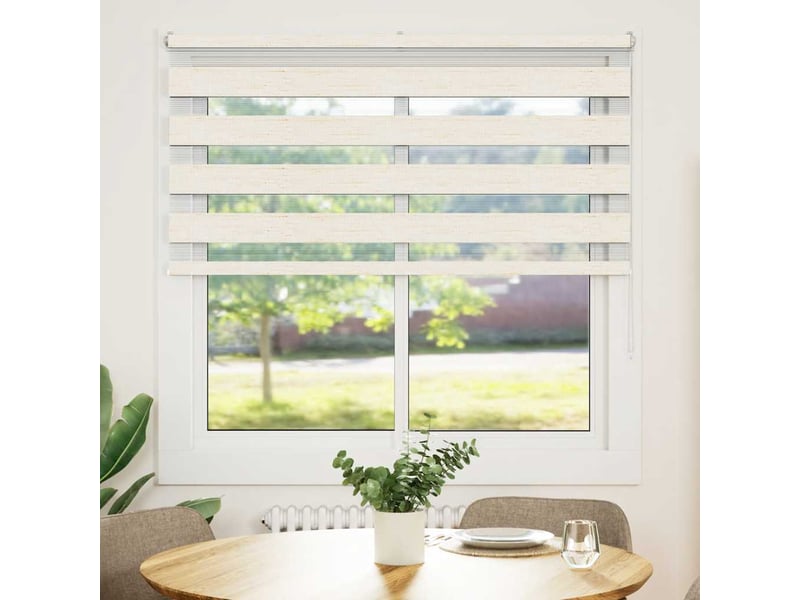 Store zèbre, store de fenêtre beige marbré largeur du tissu 135,9 cm polyester cf48268 - Conforama A