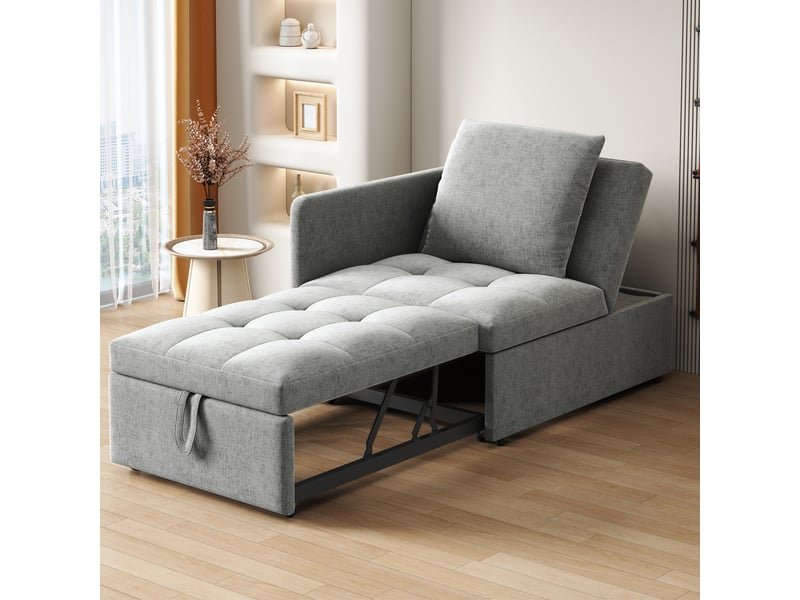  Canapé convertible, canapé-lit — en lin, avec méridienne, dossier réglable  - Conforama R
