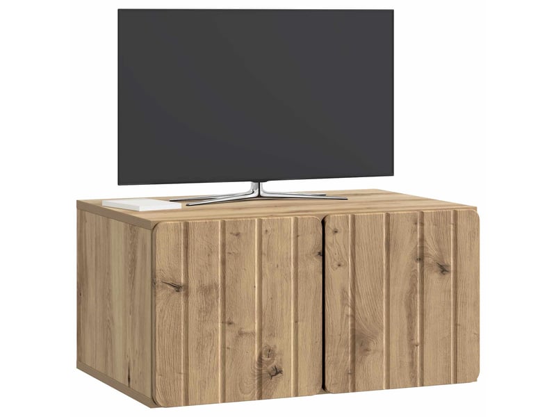  Meuble tv - banc tv - meuble de rangement mural 59,5 x 41 x 30 cm chêne artisanal  - Conforama C