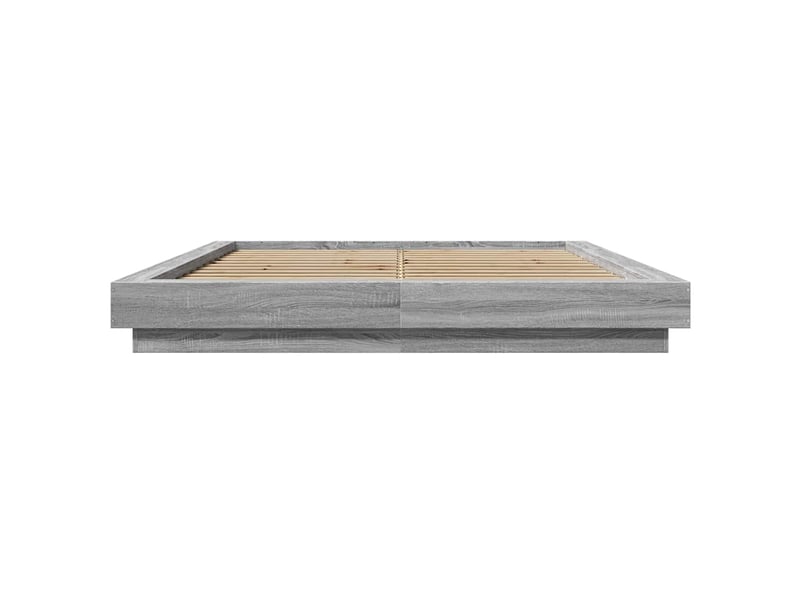  Lit double- lit adulte -  cadre de lit et lumières led sans matelas sonoma gris 160x200cm  - Conforama D