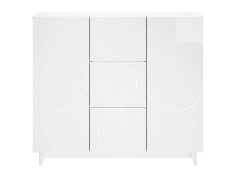  Buffet - bahut - meuble de rangement blanc brillant 85,5 x 31 x 75 cm bois d'ingénierie  - Conforama D