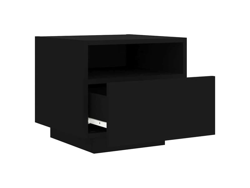 Lot de 2 tables de chevet - cabinet de chevet - table de nuit avec lumières led noir 40x39x37 cm - Conforama E