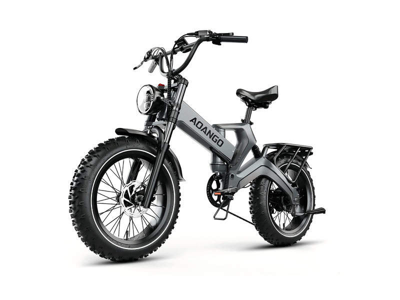 Vélo électrique pliable fat bike aoango k6f, 20×4, tout suspendu, gris - Conforama B