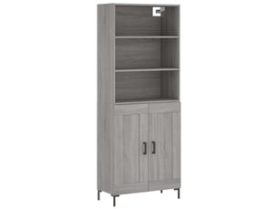 Buffet haut - bahut - meuble de rangement sonoma gris 69,5x34x180 cm bois d'ingénierie