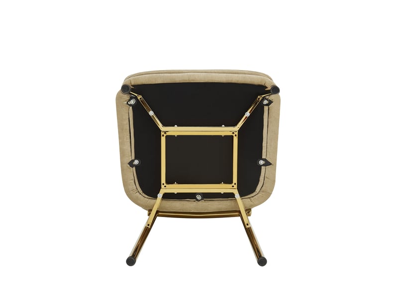  Lot de 6 chaises de salle à manger,avec accoudoirs et pieds réglables,tissu,marron  - Conforama E